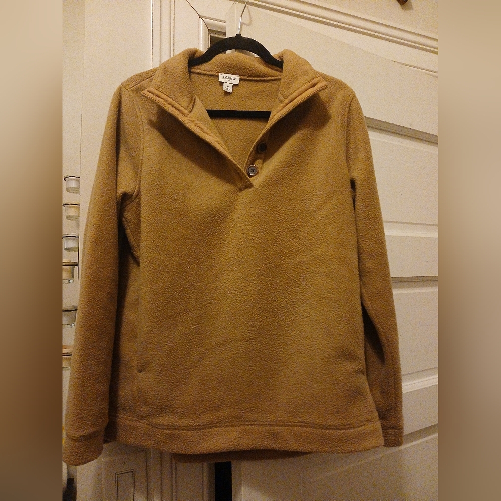 J. Crew Womens Sherpa Button Front Tunic Pullover Size Small